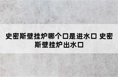 史密斯壁挂炉哪个口是进水口 史密斯壁挂炉出水口